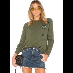 Lauren Moshi Darby Camo Stars Sweatshirt Medium